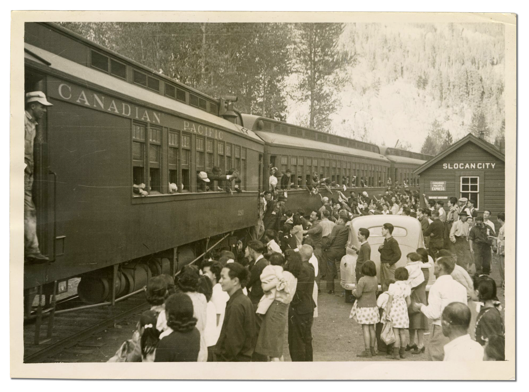 "Repatriation" to Japan; Slocan, BC; circa 1946. Odamura Family Collection. NNMCC 1996.178.1.33.