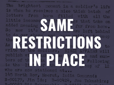 Same Restrictions in Place